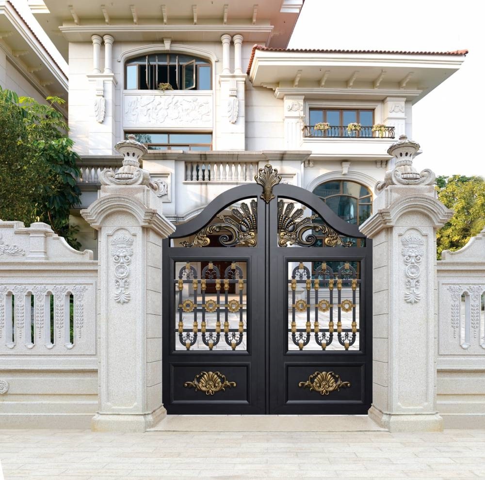 现代中式铝艺庭院门的设计